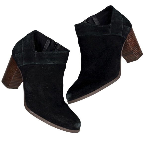 Koolaburra by UGG | Black Suede Ankle Boots Heeled Booties | Size US 9 - Picture 1 of 11